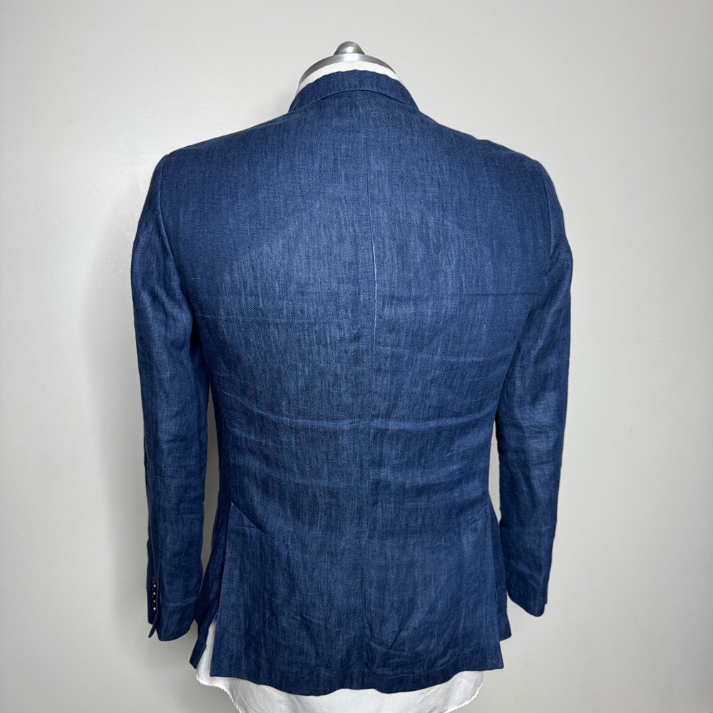 Jos. A. Bank Navy Blue Linen Sport Coat Blazer - Picture 2 of 9
